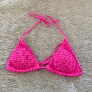 Neon Pink String Bikini Top sz L